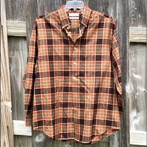 Turnbury Plaid Twill Long Sleeve Shirt Large NWT